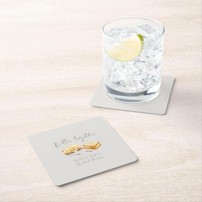 Chic Bread and Butter bridal shower Rechteckiger Pappuntersetzer (Vor Ort)
