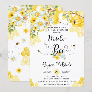 Chic Brian to Bee Yellow Floral Brautparty Einladung
