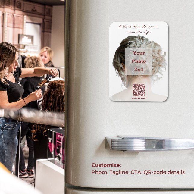 Chic Bridal Hairstyles Promoter Kühlschrank Magnet (Chic Bridal Hairstyles Promotional Fridge Magnet)