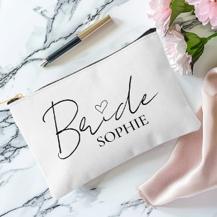 Chic Bridal Prep Pouch   Personalisiert mit Name Zubehörtasche