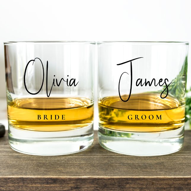Chic Bride Groom Wedding Whiskyglas (Von Creator hochgeladen)