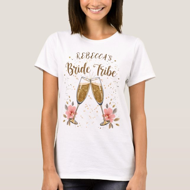 Chic Bride Tribe individuell anpassbarer Brautpart T-Shirt (Vorderseite)