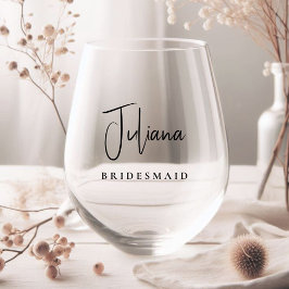 Chic Bridesmaid Brautparty Weinglas Ohne Stiel