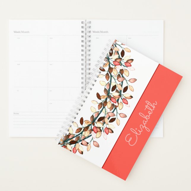 Chic Bridesmaid Coral Nom Branche Feuilleté Person (Devant avec enveloppe)