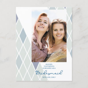Chic Bridesmaid Elegantes Abstraktes Foto Vorschla Postkarte