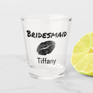 Chic Bridesmaid Keepake Lippenstift-Druck Schnapsglas