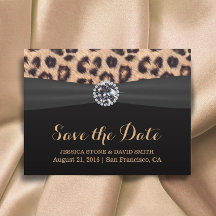 Chic Bright Diamond Leopard Hochzeit speichern Sie