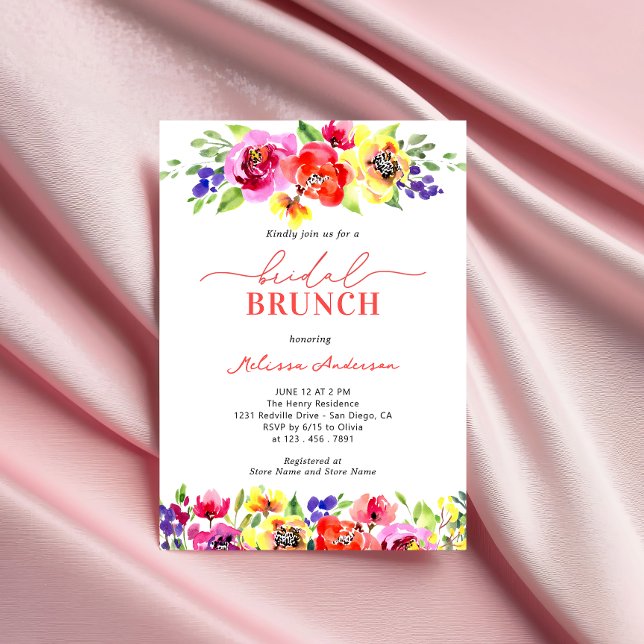 Chic Bright farbenfroh floral Bridal Brunch Einladung (Von Creator hochgeladen)