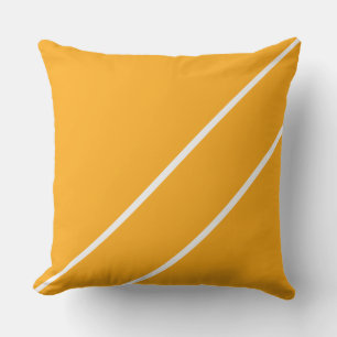 Chic Bright Golden Yellow White Diagonal Stripes Kissen