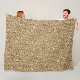 Chic Bronze Gold Glitzer Fleecedecke