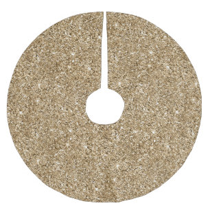 Chic Bronze Gold Glitzer Polyester Weihnachtsbaumdecke