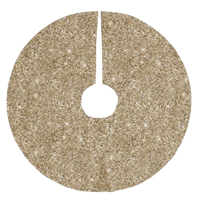 Chic Bronze Gold Glitzer Polyester Weihnachtsbaumdecke (Vorderseite)