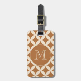 Chic Bronze Ivory Geometric Muster Monogram Gepäckanhänger
