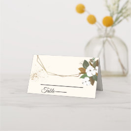 Chic Brown and Cream Floral Wedding Platzkarte