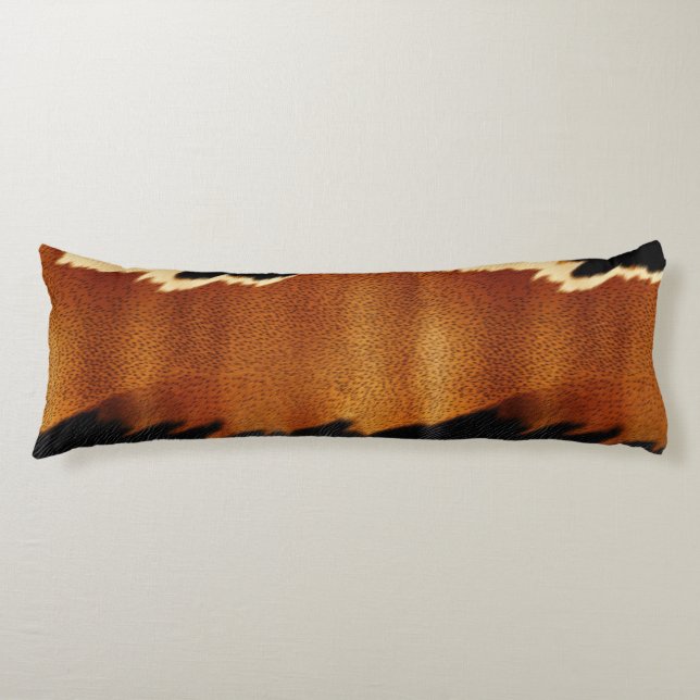 Chic Brown Black Cream Western Cowhide Seitenschläferkissen (Vorderseite)