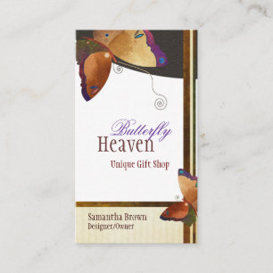 Chic Brown Butterfly Personalisiert Visitenkarte