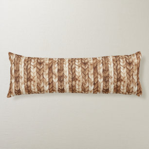 Chic Brown Cream Imitats Woven Stripes Seitenschläferkissen