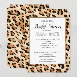 Chic Brown Cream Leopard Print Einladung