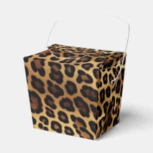 Chic Brown Gold Leopard Wedding Geschenkschachtel