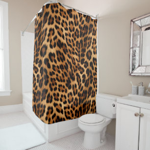 Chic Brown Leopard Print Duschvorhang