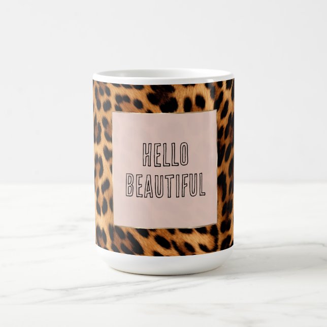 Chic Brown Leopard Print Kaffeetasse (Mittel)
