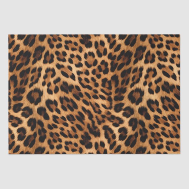 Chic Brown Leopard Print Seidenpapier (Vorderseite)