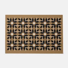 Chic Brown Tile Blume Muster große Tor Mat Fußmatte