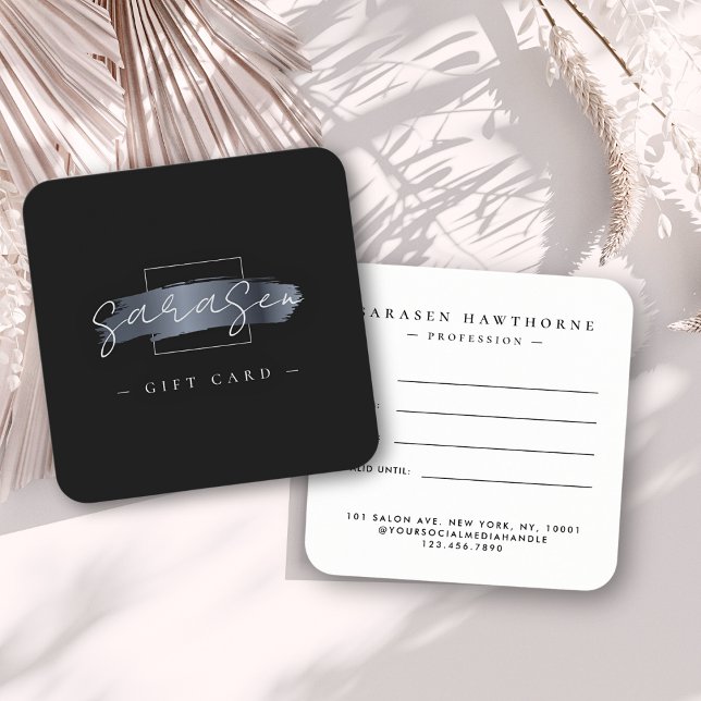 Chic Brush Stroke Elegant Black Cadeau Certificat (Créateur téléchargé)