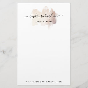 Chic Brush Stroke Imitate Rose Gold auf Weiß Briefpapier