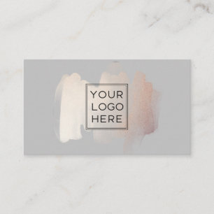 Chic Brush Stroke  Imitate Rose Gold mit Logo Visitenkarte