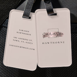 Chic Brush Stroke Imitats Rose Gold Elegantes Mono Gepäckanhänger