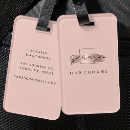 Chic Brush Stroke Imitats Rose Gold Elegantes Mono Gepäckanhänger