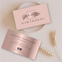 Chic Brush Stroke Imitats Rose Gold Social Media I