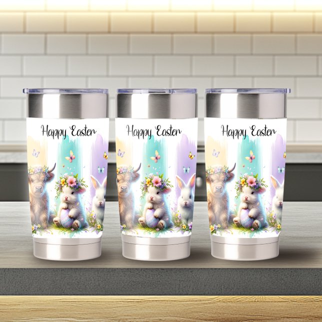 Chic Brushstroke Oster Highland Cow 20oz Thermobecher (Von Creator hochgeladen)