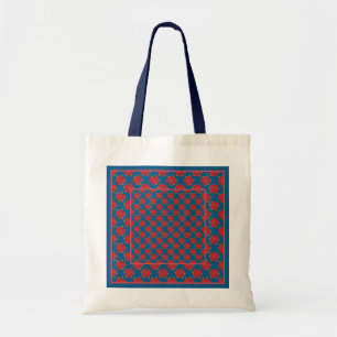 Chic Budget Tote Tasche: Rote Rosen auf Navy Blue Tragetasche