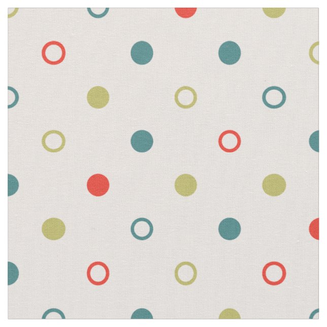 Chic bunt orange aquamarine Polka-Punktmuster Stoff (Nahaufnahme)