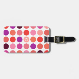 Chic bunt polka dots Muster monogramm Gepäckanhänger