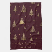 Chic burgunder gold glitzer frohe weihnachtsbäume