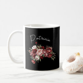 Chic Burgundy Blume Kaffeetasse