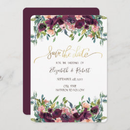 Chic Burgundy Blume Save the Date