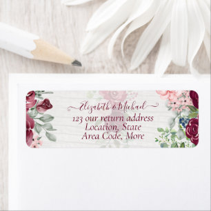 Chic Burgundy Blush Pink Blumengrün Hochzeit