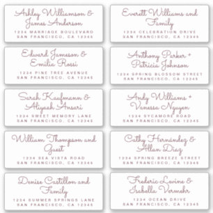 Chic Burgundy Calligraphie Étiquettes de adresse i