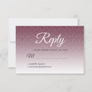 Chic Burgundy Glitzer Ombre UAWG Einladung