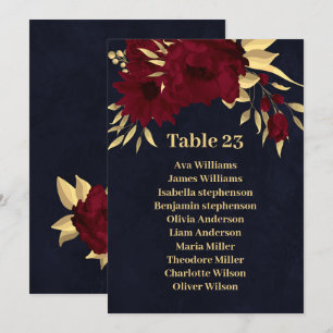 Chic burgundy & gold marineblau Kartenkarte Einladung