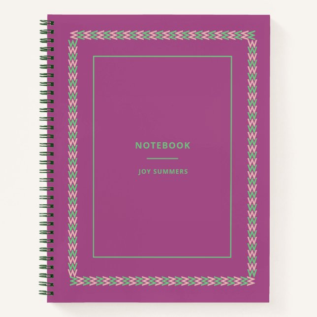 Chic Burgundy Maroon Notebook individuell anpassen Notizbuch (Vorderseite)