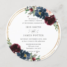 Chic Burgundy Navy Blush Bloral Wedding