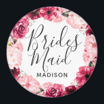 Chic Burgundy & Pink Blumenwerfer Bridesmaid Magnet<br><div class="desc">Chic Burgundy Green & Blush Pink Aquarell Blumenreath Wedding Monogram Summer oder Spring Blumen mit Watercolor Grün,  Moderne und Script Schriftart,  und elegantes Blumendesign. Trendy und Chic Wedding Bridesmaid Magnet! ~ Karo mein Shop zu sehen,  die gesamte Hochzeitssuite für dieses Design!</div>