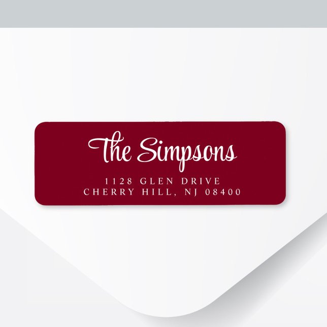 Chic Burgundy Red Rücksendeadresse (Von Creator hochgeladen)