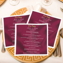 Chic Burgundy und Gold Script Wedding Fun Fakten