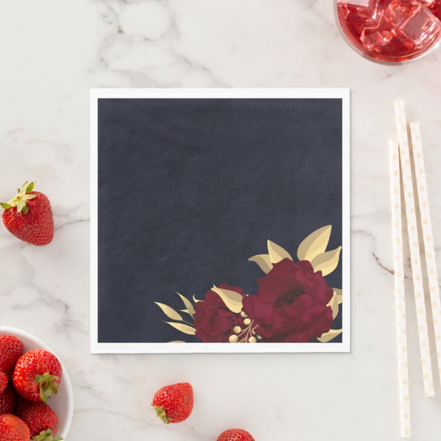 Chic burgundy und Goldmedaille blau Serviette (Beispiel)